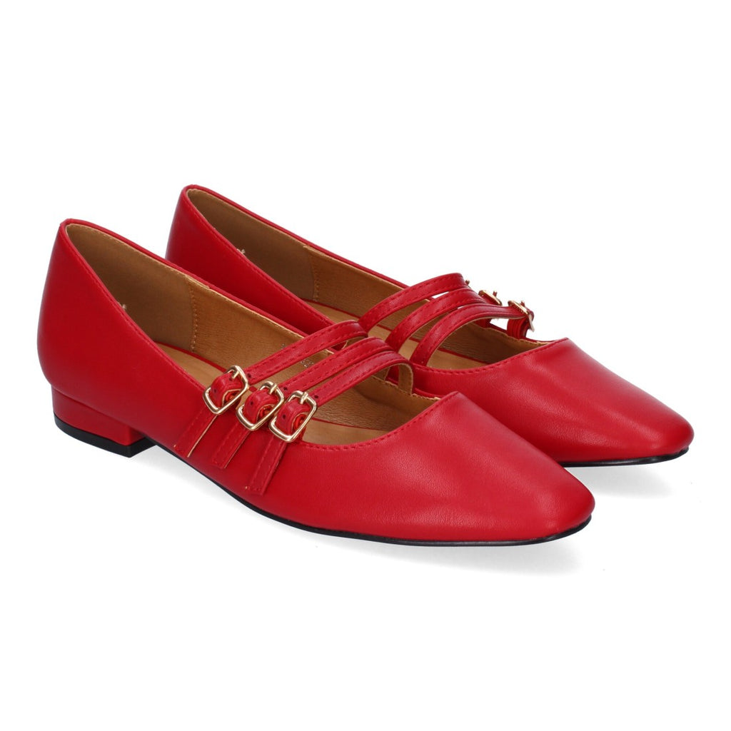 Bolsoloco Bailarina Hebilla Rojo