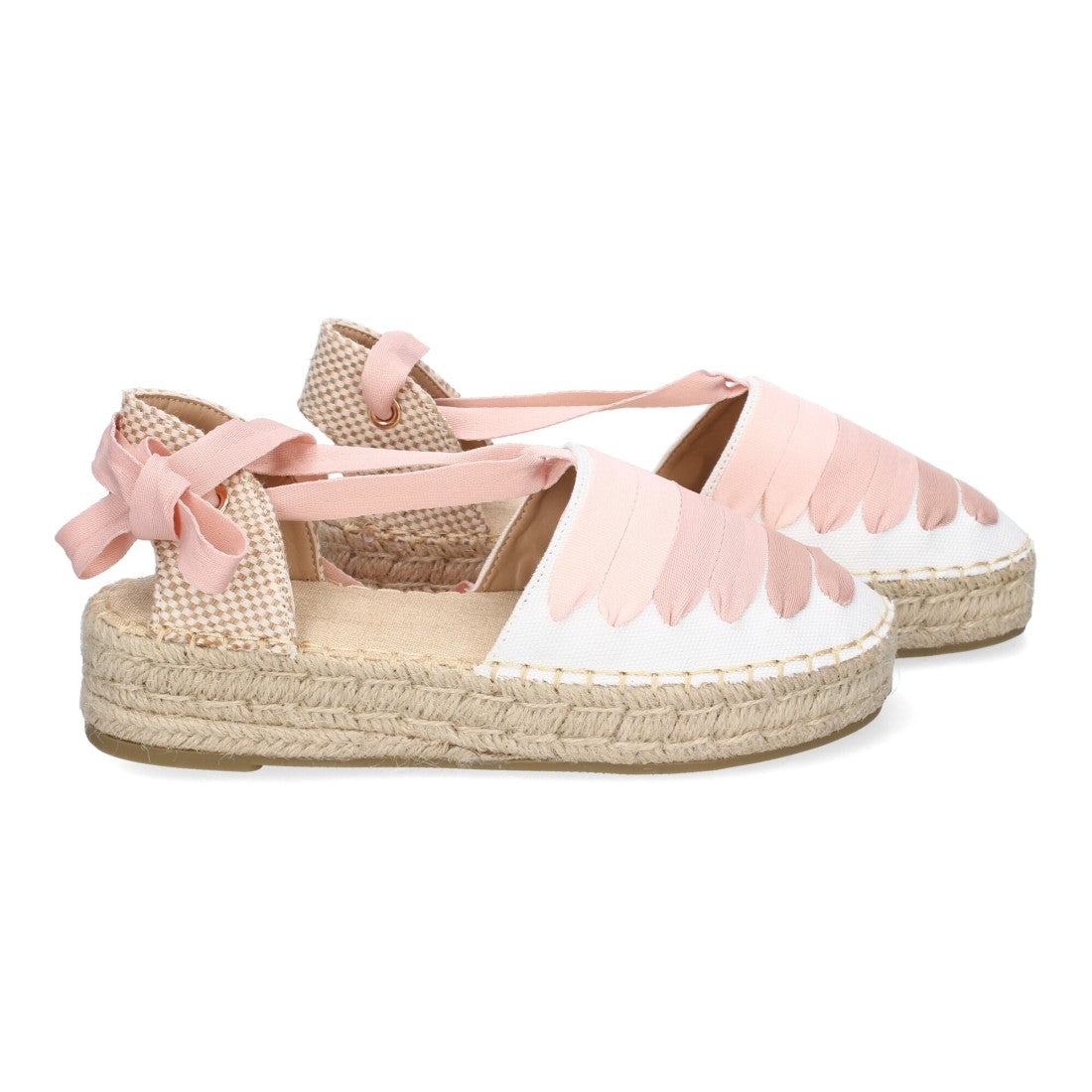 Suela de alpargata plana de yute con detalle de costuras