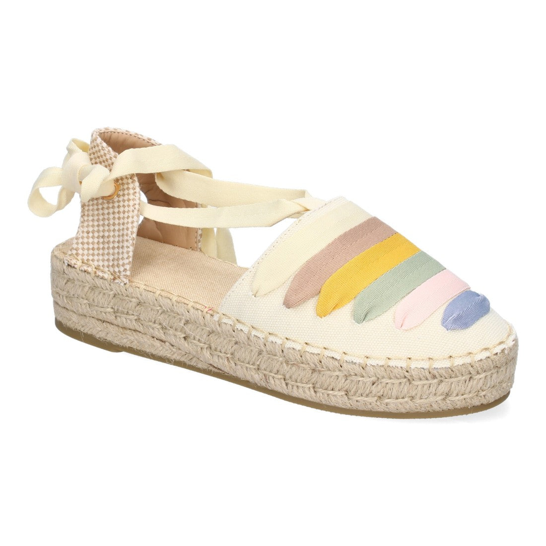 Zapato alpargata de mujer con plataforma y detalle de rayas decorativas