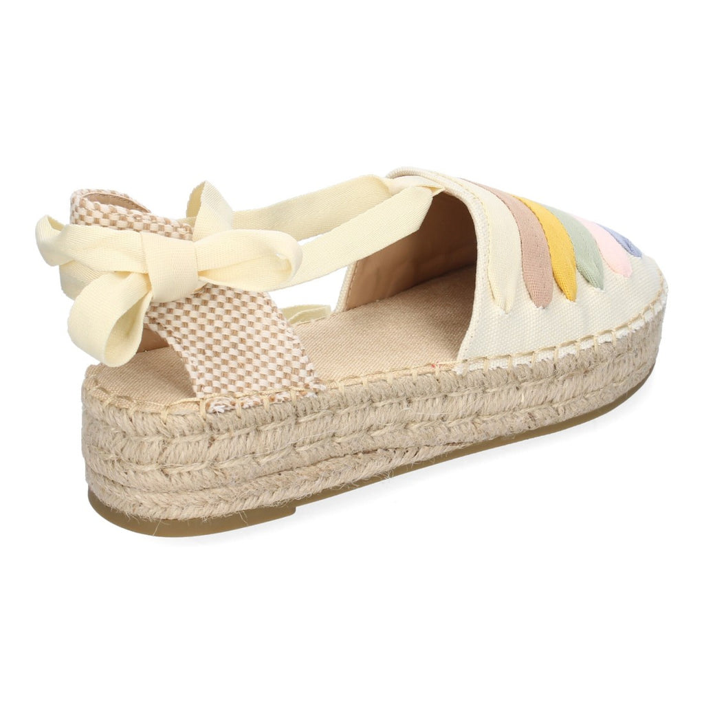 Alpargatas de mujer con cuña de yute y cintas para atar al tobillo