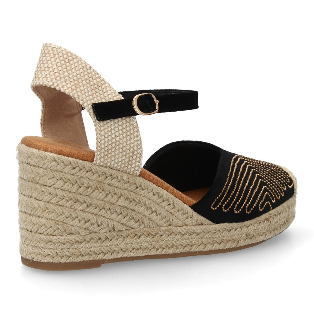 Bolsoloco Sandalia Cuña Negro