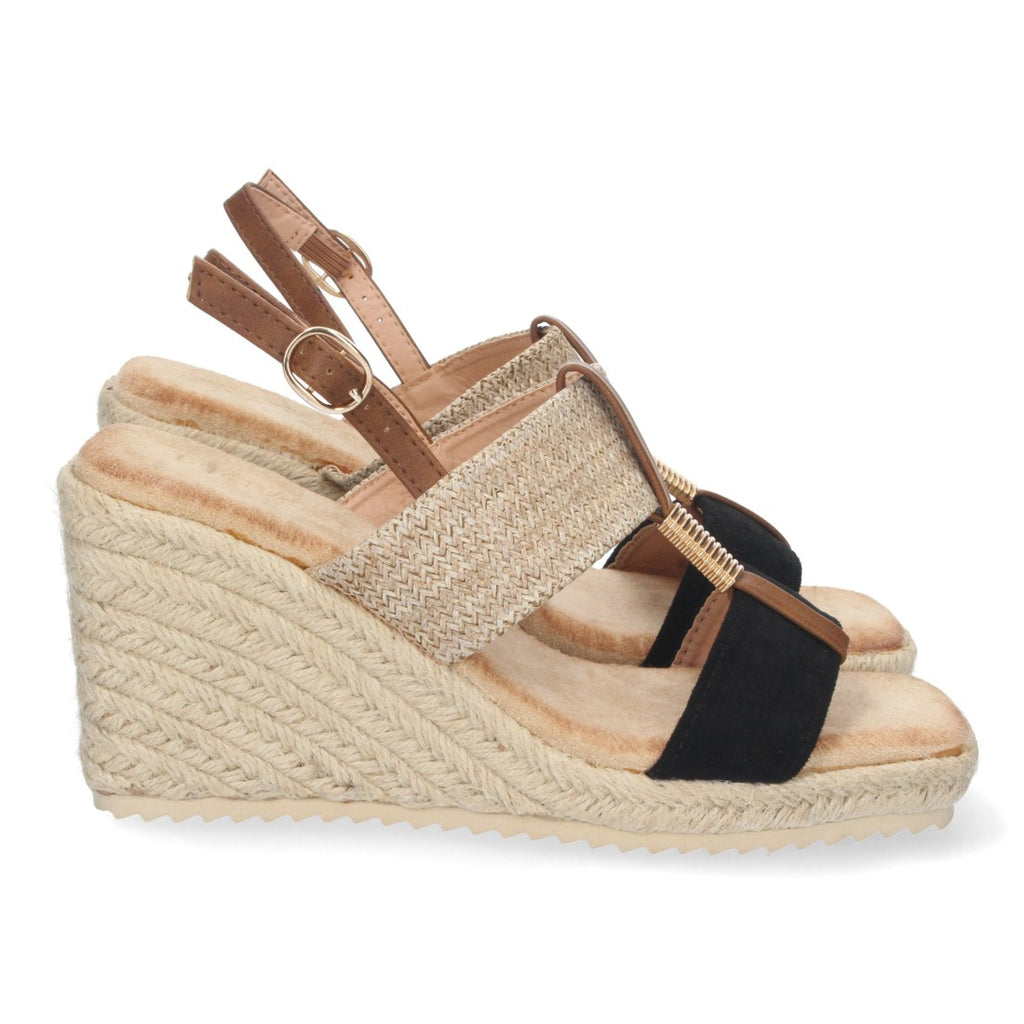 Bolsoloco Sandalia Cuña Negro