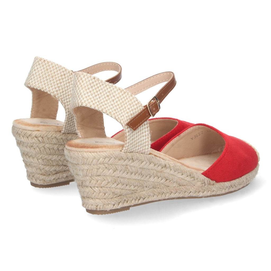 Bolsoloco Sandalia Cuña Rojo
