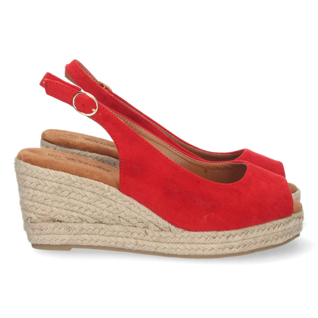 Bolsoloco Sandalia Cuña Rojo